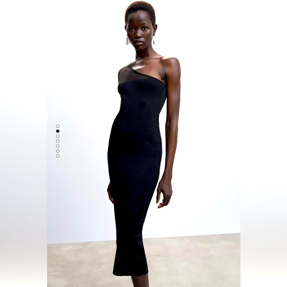 NWT mango asymmetric elegant black dress
